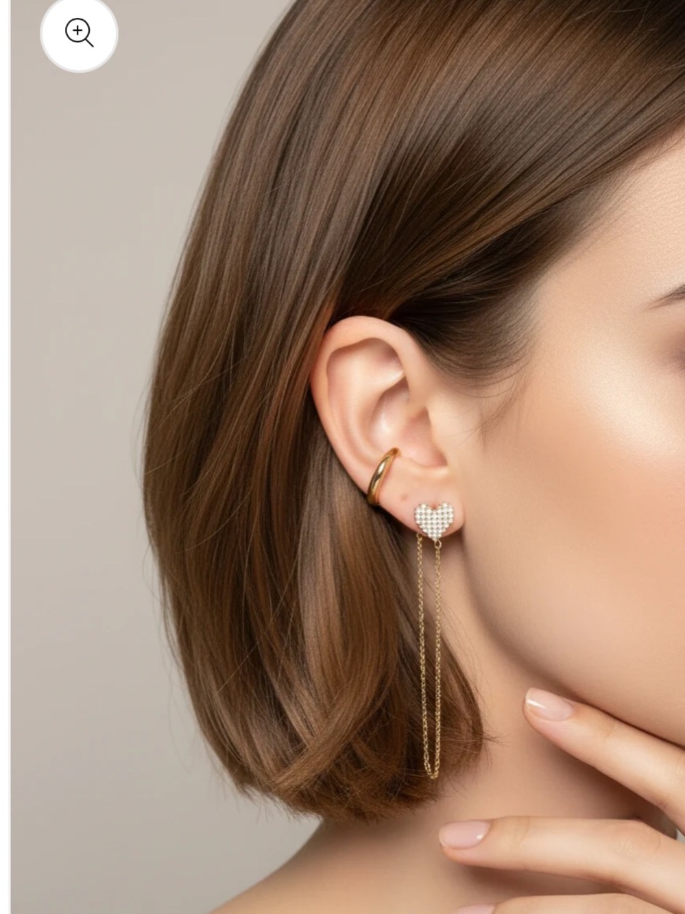 Sterling Silver Gold Dipped Cubic Zirconia Ear Cuff